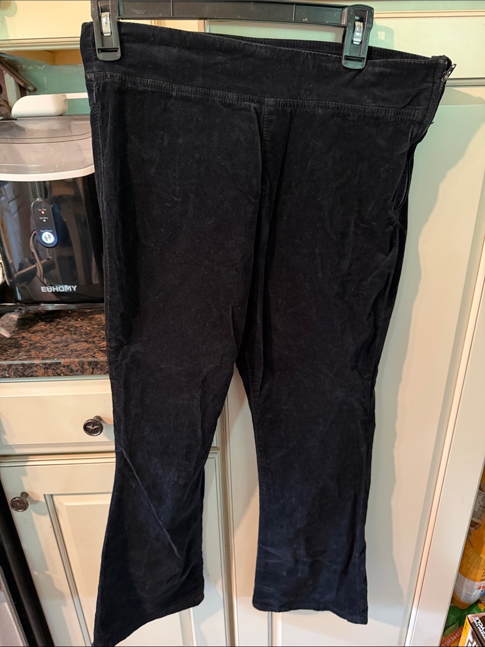 Free People Black Velvet-Look Pull-On Pants